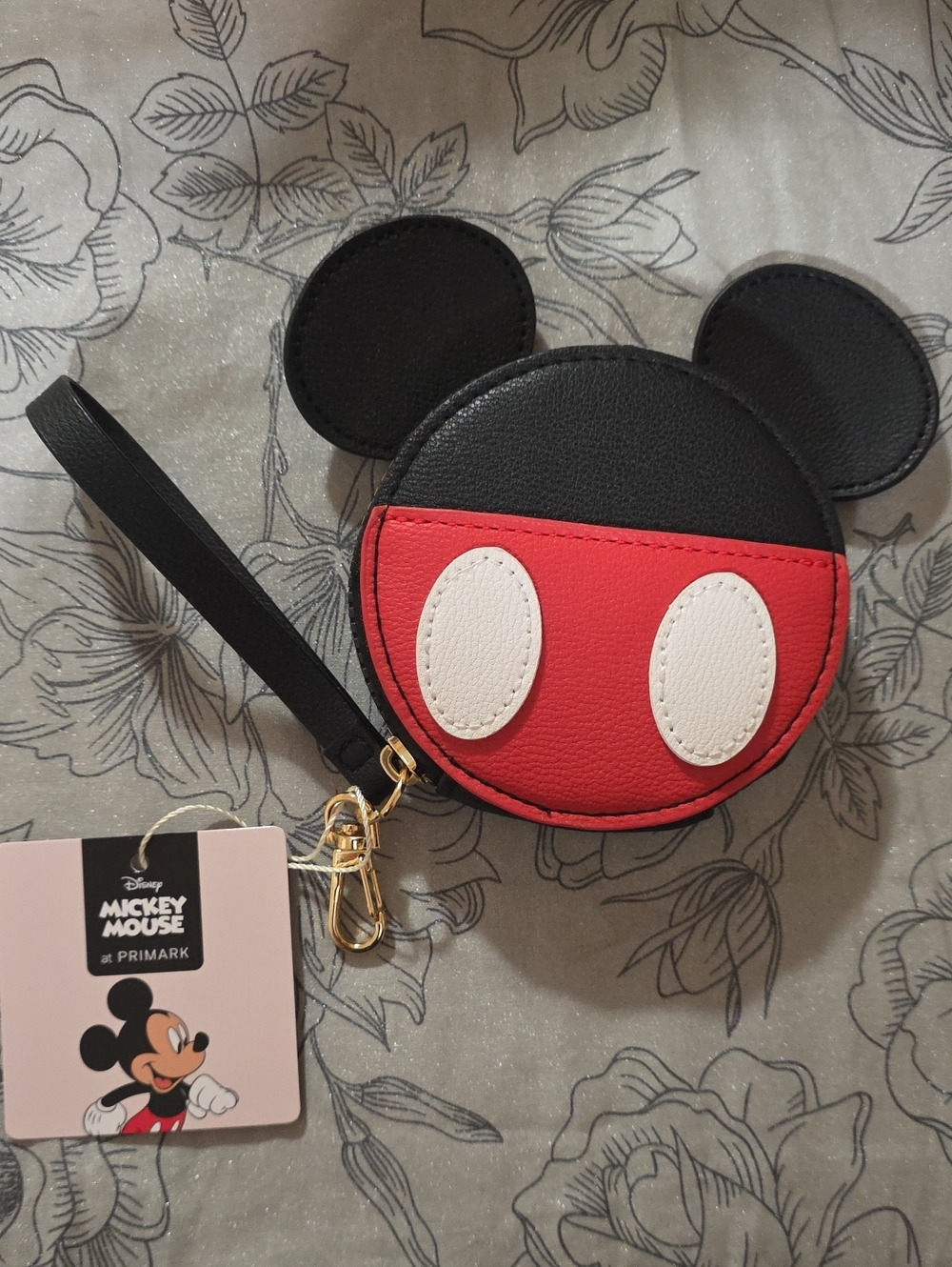 Disney Mickey Mouse Round Wristlet Pouch - Black, Red & White